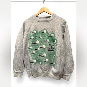 Gray Golf Print Men's Sweater 80’s Vintage size L. Excellent Condition!
